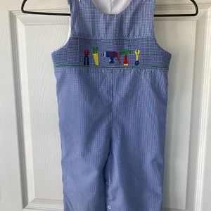 **3 for $15 **Delaney Gingham Smocked Romper, size 24M